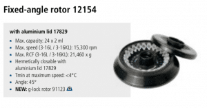 Centrífuga Sigma 3-16L e 3-16 KL rotor 12154 imagem 12