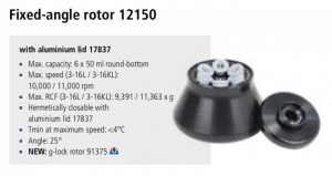 Centrífuga Sigma 3-16L e 3-16 KL rotor 12150 imagem 13