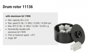 Centrífuga Sigma 3-16L e 3-16 KL rotor 11136 imagem 19