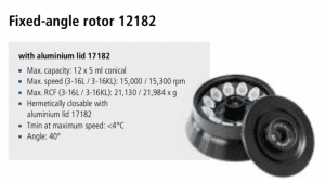 Centrífuga Sigma 3-16L e 3-16 KL rotor 12182 imagem 6