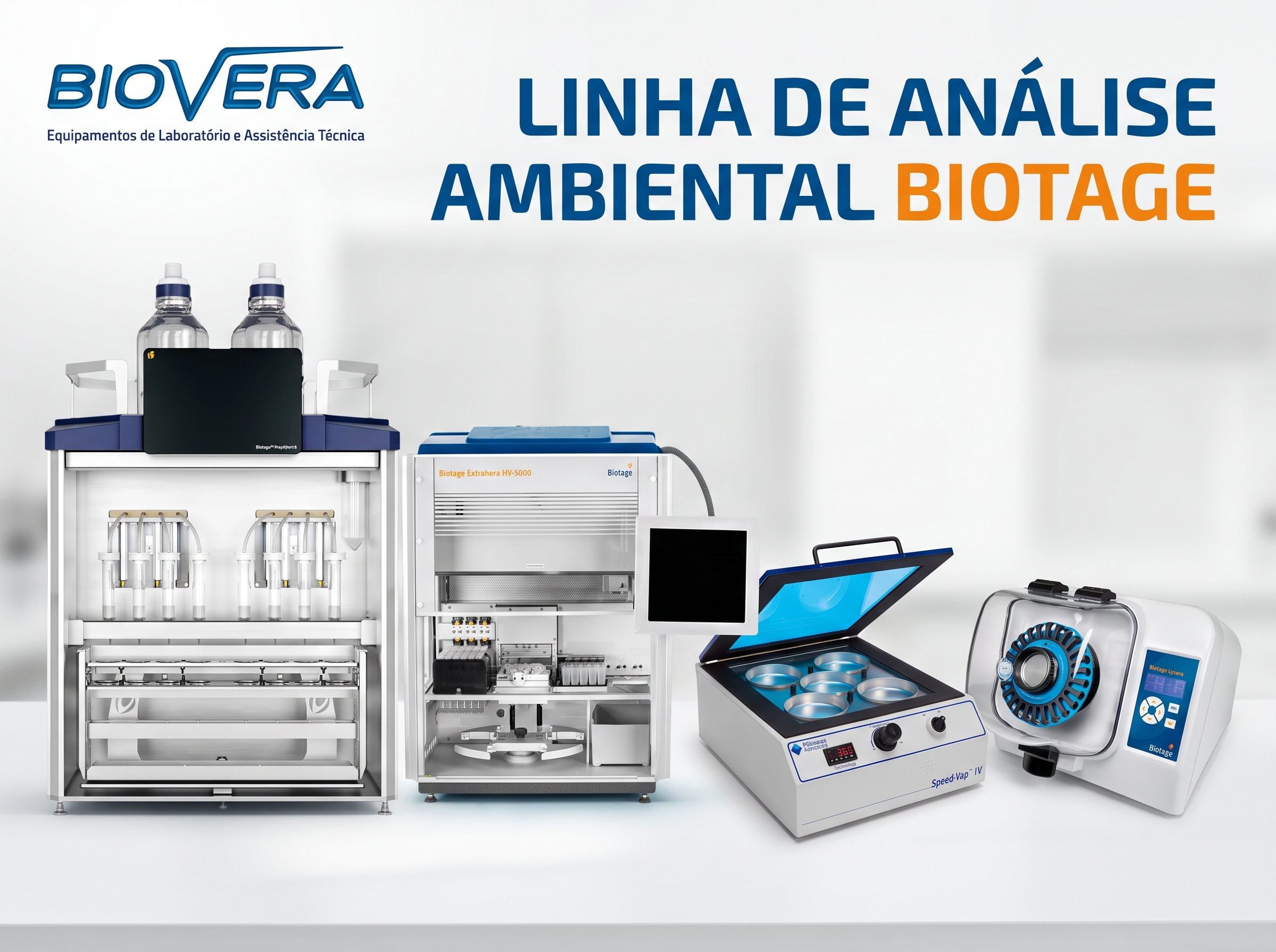 Imagem_Linha com os Principais Equipamentos de Análise Ambiental Biotage_2026