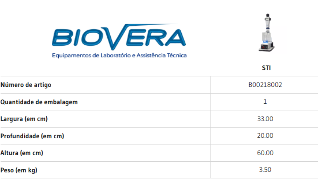 Ficha Técnica do Modelo Titulador Manual Behr Labor STI_2026